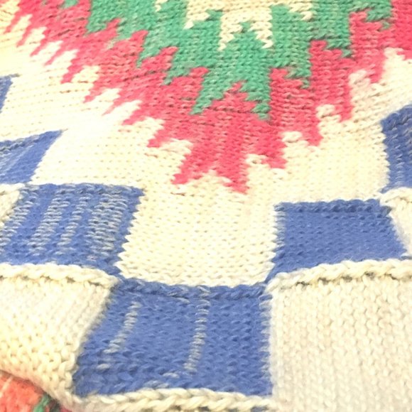 Lauren Ralph Lauren Southwestern Cardigan Sweater Geometric Intarsia S M $398 - Picture 10 of 11